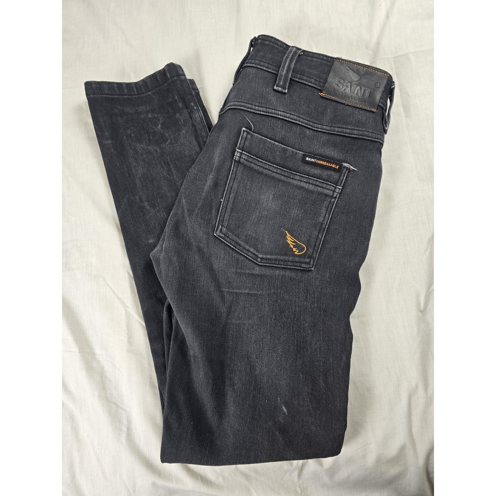 SA1NT Unbreakable Jeans Mens 34x34 Gray Slim Straight Biker Motorcycle 4450